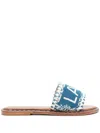 De Siena Shoes Bead-embellished Leather Sandals