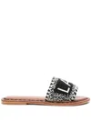 De Siena Shoes Bead-embellished Leather Sandals
