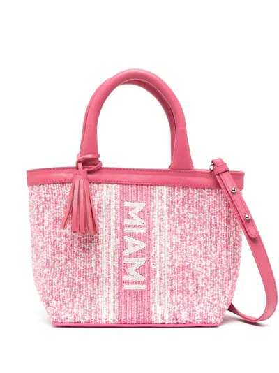 De Siena Shoes Miami Bead-embellished Tote Bag In Pink
