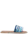 De Siena Shoes Resort Beaded Slide Sandals In Blue