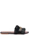De Siena Shoes Semira Bead-embellished Flat Slides In Black