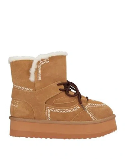 De Siena Woman Ankle Boots Camel Size 9 Leather In Beige