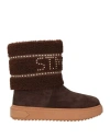 De Siena Woman Ankle Boots Dark Brown Size 9 Textile Fibers In Brown