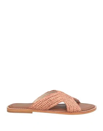 De Siena Woman Sandals Antique Rose Size 8 Textile Fibers In Pink