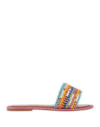 De Siena Woman Sandals Fuchsia Size 10 Textile Fibers In Pink