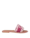 De Siena Woman Sandals Mauve Size 6 Textile Fibers In Purple