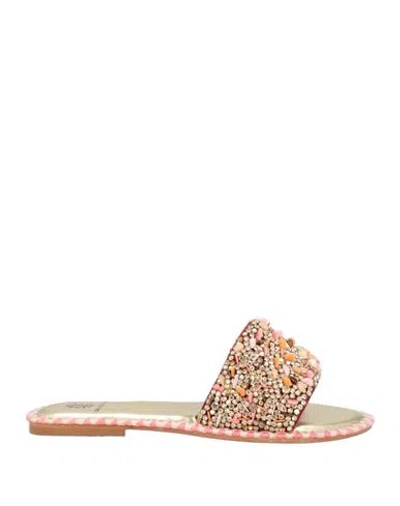 De Siena Woman Sandals Pink Size 8 Textile Fibers In Multi
