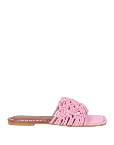De Siena Woman Sandals Pink Size 9 Leather