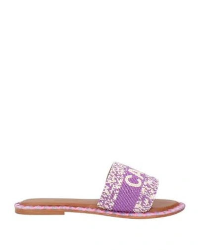 De Siena Woman Sandals Purple Size 11 Textile Fibers