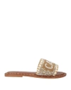 De Siena Capri Low Sandals In Gold-off White In Beige