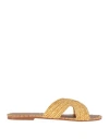 De Siena Woman Sandals Yellow Size 7 Natural Raffia In Yellow