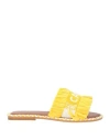 De Siena Woman Sandals Yellow Size 8 Natural Raffia In Yellow