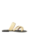 De Siena Woman Toe Strap Sandals Light Yellow Size 10 Textile Fibers In Yellow