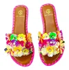 De Siena Women's Fleur Paillettes Slides In Pink In Pink