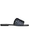 De Siena Camarante Flats In Black Silver In Black