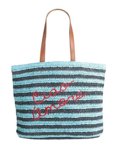 De Siena X Giada Benincasa Woman Handbag Azure Size - Textile Fibers, Leather In Blue