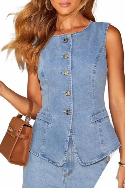 De Vave Gwen Denim Vest & Jeans Separates In Blue