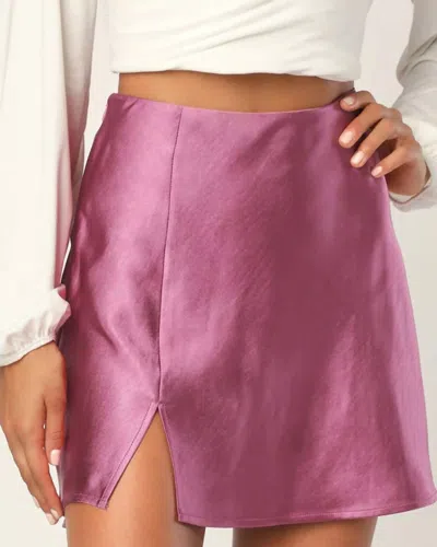De Vave Satin Mini Skirt In Pink