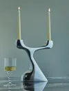 De Vecchi Max Silver-plated Candlestick  Abask Luxury Gift In  Silver