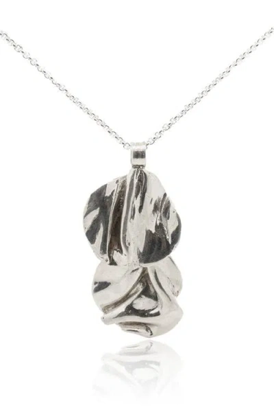 Dea Dia Aeolian Folded Double Pendant Necklace In Silver