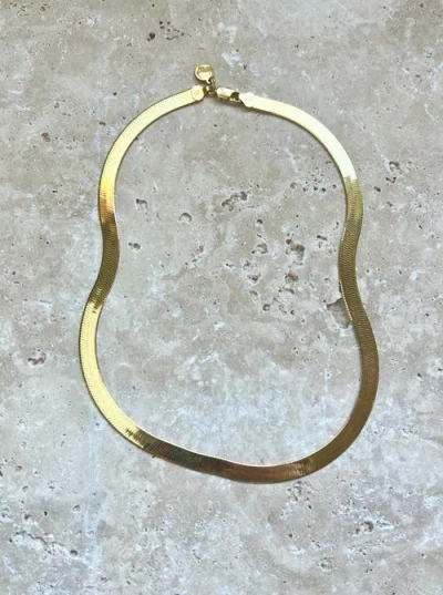 Dea Dia Bold Gold Herringbone Chain Necklace