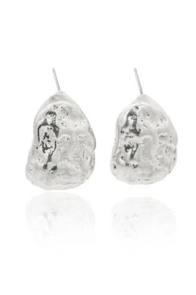 Dea Dia Nugget Dome Earrings In Silver