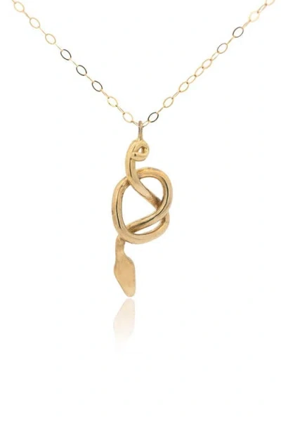 Dea Dia Nyoka Gold Knotted Snake Necklace