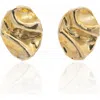 Dea Dia Perdido Folded Stud Earrings In Gold