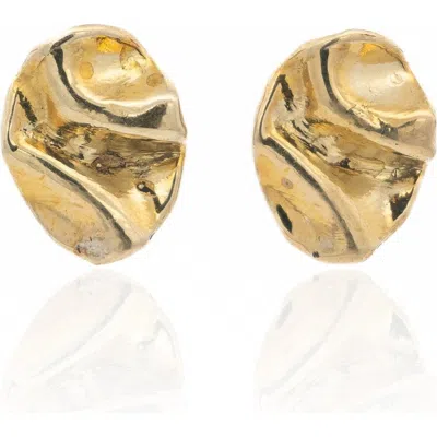 Dea Dia Perdido Folded Stud Earrings In Gold
