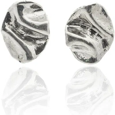 Dea Dia Perdido Folded Stud Earrings In Silver