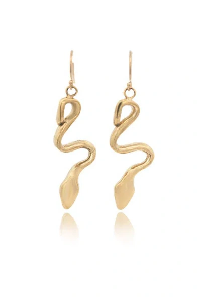 Dea Dia Serpentina Snake Dangle Earrings In Gold