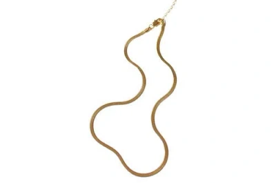 Dea Dia Slinky Gold Flat Herringbone Chain Necklace