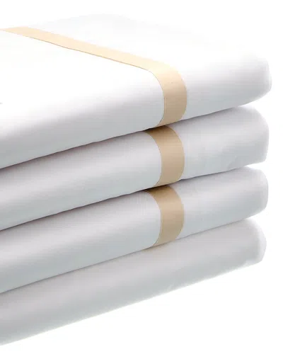 Dea Italian Linens 300 Thread Count Carlo Raso Crossing Sheet Set In Neutral