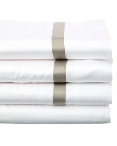 Dea Italian Linens 300 Thread Count Carlo Raso Crossing Sheet Set In White