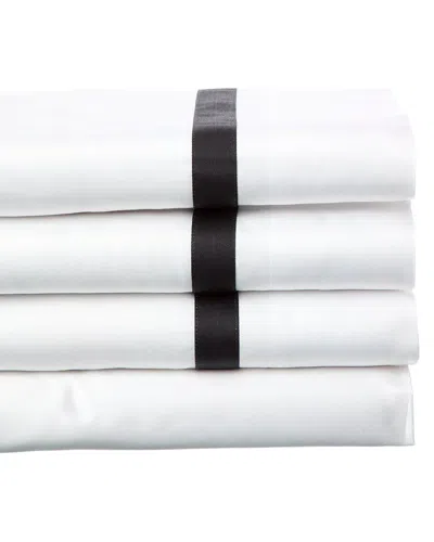 Dea Italian Linens 300 Thread Count Carlo Raso Crossing Sheet Set In White