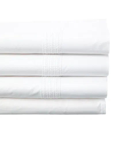 Dea Italian Linens 300 Thread Count Cleo Bella Percale Sheet Set In White