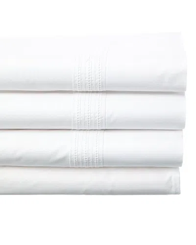 Dea Italian Linens 300 Thread Count Cleo Bella Percale Sheet Set In White