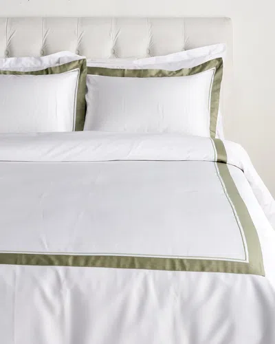 Dea Italian Linens 300 Thread Count Santorini Raso Duvet Set In Green