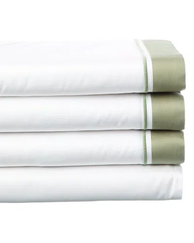 Dea Italian Linens 300 Thread Count Santorini Raso Sheet Set In White