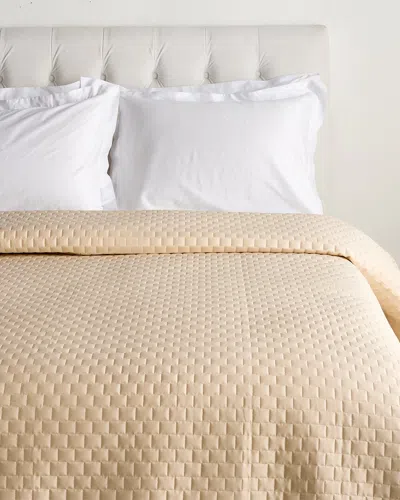 Dea Italian Linens 300 Thread Count Vienna Cotton Sateen Quilt In Neutral