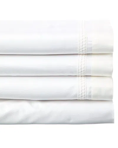 Dea Italian Linens 300 Thread Count Volterra Raso Sheet Set In White
