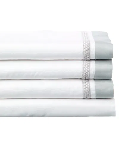 Dea Italian Linens 300 Thread Count Volterra Raso Sheet Set In White