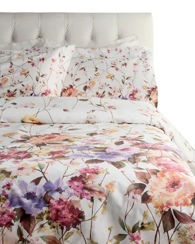 Dea Italian Linens Certaldo Print 300 Thread Count Duvet Set In Multi