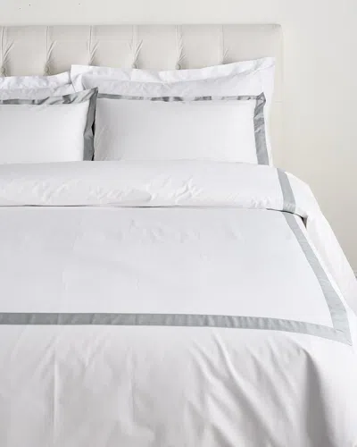 Dea Italian Linens Elda Custom Bella Percale Duvet Set In White