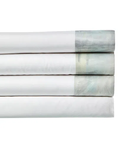 Dea Italian Linens Hiver Print 300 Thread Count Sheet Set In Blue