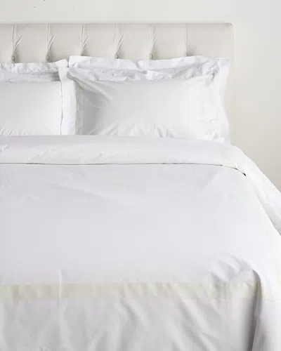 Dea Italian Linens Raso Band On Bella Percale Duvet Set