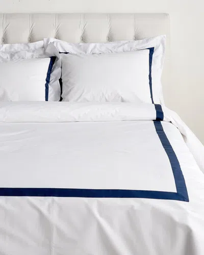 Dea Italian Linens Raso Band On Bella Percale Duvet Set