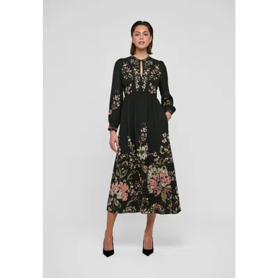 Dea Kudibal Andreadea Keyhole Neck Floral Maxi Dress In Black