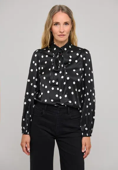 Dea Kudibal Annabelledea Tie Neck Polka Dot Blouse In Black