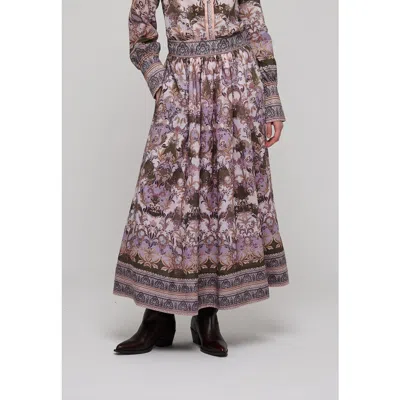 Dea Kudibal Eddadea Floral Print Linen Maxi Skirt In Purple